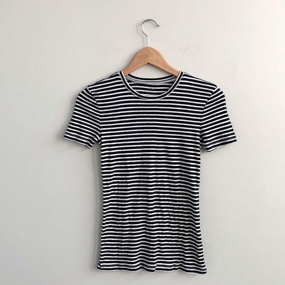 1901 Striped Cotton Blend Short Sleeve T-Shirt - Picture 1 of 5